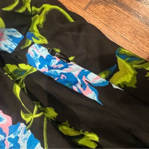 Diane Von Furstenberg | Deacon Floral Puff Sleeve Cotton Midi Dress Floral Black - Picture 13 of 15